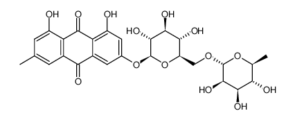 6-O-(α-L-rhamnopyranosyl-(1->6)-β-D-glucopyranosyl)emodin Structure
