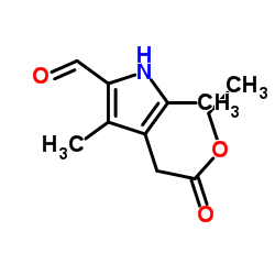 5-Formyl-2,4-dimethyl-1H-pyrrole-3-acetic acid ethyl ester结构式