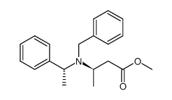 methyl (3R,αR)-3-(N-benzyl-N-α-methylbenzylamino)butanoate结构式