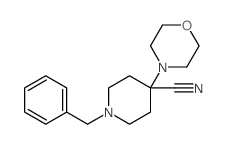 1-苄基-4-吗啉哌啶-4-甲腈结构式