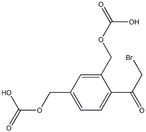 4-(bromoacetyl)-1,3-phenylene dimethyl biscarbonate Structure