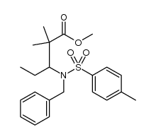 methyl 3-(N-benzyl-N-tosylamino)-2,2-dimethylpentanoate结构式