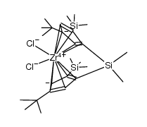 rac-[bis(2-trimethylsilyl-4-tert-butyl-η(5)-cyclopentadienyl)dimethylsilane]dichlorozirconium结构式