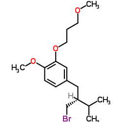 (R)-[2-溴甲基-3-甲基丁基]-1-甲氧基-2-(3-甲氧基丙氧基)苯结构式