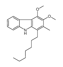 1-heptyl-3,4-dimethoxy-2-methyl-9H-carbazole结构式