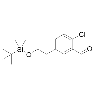 5-(2-((叔丁基二甲基甲硅烷基)氧基)乙基)-2-氯苯甲醛结构式