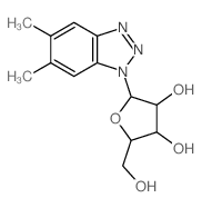 1H-Benzotriazole,5,6-dimethyl-1-b-D-ribofuranosyl- Structure