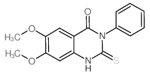 6,7-DIMETHOXY-3-PHENYL-2-THIOXO-2,3-DIHYDROQUINAZOLIN-4(1H)-ONE结构式