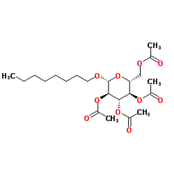 辛基-2,3,4,6-四-O-乙酰基-BETA-D-吡喃葡萄糖苷结构式