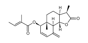 (Z)-2-Methyl-2-butenoic acid [(3R)-2,3,3aβ,4,5,5a,6,9,9aβ,9bα-decahydro-3,5aα-dimethyl-9-methylene-2-oxonaphtho[1,2-b]furan-6β-yl] ester Structure
