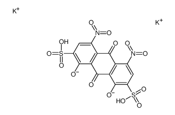 dipotassium,1,8-dihydroxy-4,5-dinitro-9,10-dioxoanthracene-2,7-disulfonate结构式