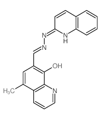 7-Quinolinecarboxaldehyde,8-hydroxy-5-methyl-, 2-(2-quinolinyl)hydrazone Structure