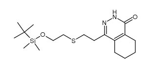 4-(2-(2-t-butyldimethylsilyloxyethylthio)ethyl)-5,6,7,8-tetrahydrophthalazin-1(2H)-one结构式