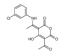 5-acetyl-3-[1-(m-chlorophenylamino)ethylidene]-4-hydroxy-2H-pyran-2,6(3H)-dione结构式