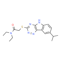 Acetamide, N,N-diethyl-2-[[8-(1-methylethyl)-2H-1,2,4-triazino[5,6-b]indol-3-yl]thio]- (9CI)结构式