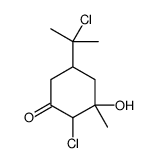 2-chloro-5-(2-chloropropan-2-yl)-3-hydroxy-3-methylcyclohexan-1-one Structure