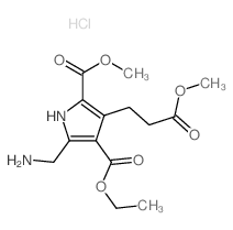 1H-Pyrrole-2,4-dicarboxylicacid, 5-(aminomethyl)-3-(3-methoxy-3-oxopropyl)-, 4-ethyl 2-methyl ester,hydrochloride (1:1) structure