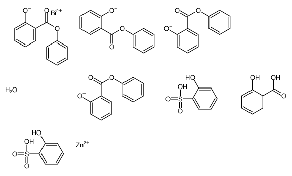 zinc,2-hydroxybenzenesulfonate,1,3,2λ2-benzodioxabismin-4-one,phenyl 2-hydroxybenzoate,hydrate Structure