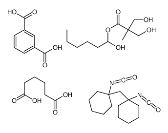 1,3-苯二甲酸与己二酸、己二醇、3-羟基-2-(羟甲基)-2-甲基丙酸和1,1’-亚甲基双[异氰酸根合环己烷]的聚合物结构式