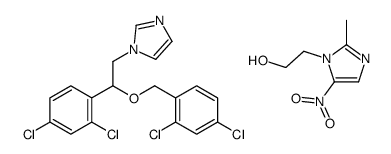 1-[2-(2,4-dichlorophenyl)-2-[(2,4-dichlorophenyl)methoxy]ethyl]imidazole,2-(2-methyl-5-nitroimidazol-1-yl)ethanol Structure