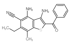 3,4-diamino-2-benzoyl-6-ethyl-7-methyl-benzothiophene-5-carbonitrile Structure