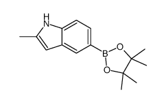 2-甲基-5-(四甲基-1,3,2-二氧杂硼硼烷-2-基)-1H-吲哚结构式