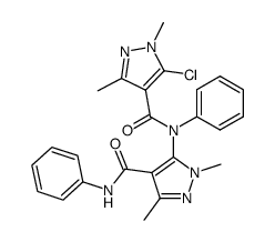 5-chloro-N-[1,3-dimethyl-4-(phenylcarbamoyl)pyrazol-5-yl]-1,3-dimethyl-N-phenylpyrazole-4-carboxamide结构式