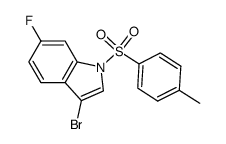 1-(对甲基苯磺酰基)-3-溴-6-氟吲哚结构式