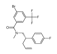 3-bromo-N-[(2S)-2-(4-fluorophenyl)pent-4-en-1-yl]-N-methyl-5-(trifluoromethyl)benzamide结构式