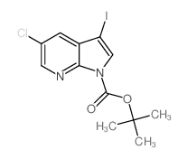 5-氯-3-碘-吡咯并[2,3-b]吡啶-1-甲酸叔丁酯结构式