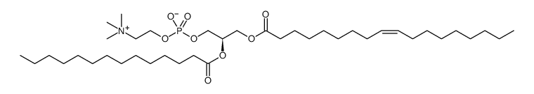 1-油酰基-2-肉豆蔻酰基-sn-甘油-3-磷酸胆碱结构式