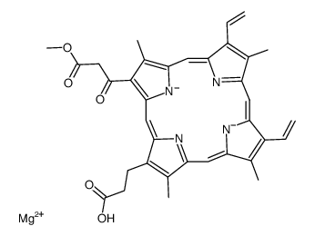 magnesium 6-<(methoxycarbonyl)acetyl>-7-(2-carboxyethyl)-1,3,5,8-tetramethyl-2,4-divinylporphyrin Structure
