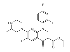 1-(2,4-二氟苯基)-6-氟-7-(3-甲基哌嗪-1-基)-4-氧代-1,4-二氢-1,8-萘啶-3-羧酸乙酯结构式