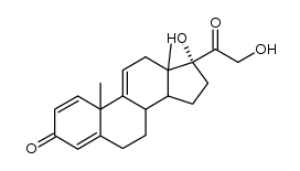 17α,21-Dihydroxy-1,4,9(11)-pregnatriendion-(3,20)结构式