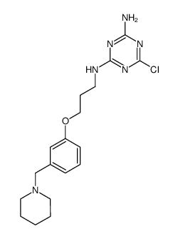 2-amino-4-chloro-6-<3-<3-(1-piperidinylmethyl)phenoxy>propylamino>-1,3,5-triazine Structure