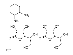cyclohexane-1,2-diamine,2-(1,2-dihydroxyethyl)-3-hydroxy-5-oxo-2H-furan-4-olate,platinum(2+) Structure