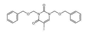 1,3-bis(benzyloxymethyl)-5-iodopyrimidine-2,4(1H,3H)-dione结构式
