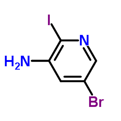 5-溴-2-碘-3-吡啶胺结构式