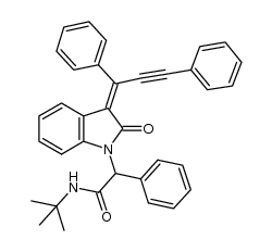 N-tert-butyl-2-((Z)-3-(1,3-diphenylprop-2-ynylidene)-2-oxoindolin-1-yl)-2-phenylacetamide Structure