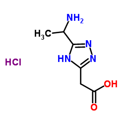 [3-(1-Aminoethyl)-1H-1,2,4-triazol-5-yl]acetic acid hydrochloride (1:1) Structure