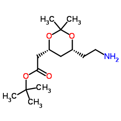 (4R,6R)-2,2-二甲基-6-(2-氨乙基)-1,3-二氧六环-4-乙酸叔丁酯结构式