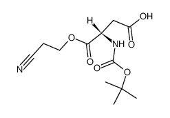2-tert-butoxycarbonylamino-succinic acid 1-(2-cyano-ethyl) ester Structure