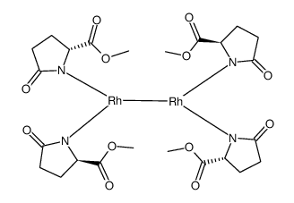 dirhodium (ii) tetrakis(methyl 2-pyrrolidone-5(r)-carboxylate)acetonitrile/2-propanol complex picture
