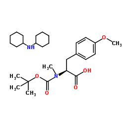 N-[叔丁氧羰基]-N-甲基-O-甲基-L-酪氨酸二环己基铵盐结构式
