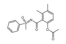 N-[(2-acetoxy-5,6-dimethyl)benzoyl]-S-methyl-S-phenylsulfoximine Structure