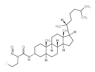 1-(2-chloroethyl)-3-[(3R,5S,8R,9S,10S,13R,14S,17R)-10,13-dimethyl-17-[(2R)-6-methylheptan-2-yl]-2,3,4,5,6,7,8,9,11,12,14,15,16,17-tetradecahydro-1H-cyclopenta[a]phenanthren-3-yl]-1-nitroso-urea Structure