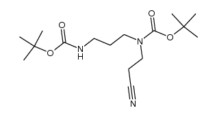 (3-tert-butoxycarbonylaminobutyl)-(2-cyanoethyl)carbamic acid tert-butyl ester Structure