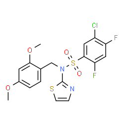 5-氯-N-(2,4-二甲氧基苄基)-2,4-二氟-N-(噻唑-2-基)苯磺酰胺结构式