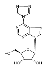 7-(β-D-ribofuranosyl)-4-(1,2,4-triazol-4-yl)pyrrolo[2,3-d]pyrimidine结构式