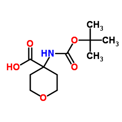 4-(Boc-氨基)四氢吡喃-4-甲酸结构式
